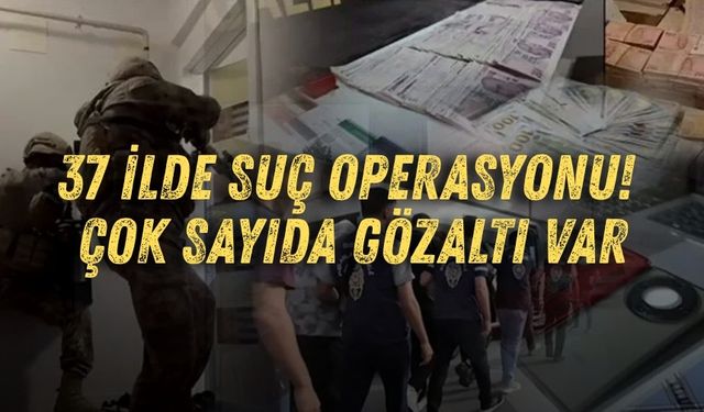 37 ilde suç operasyonu! Çok sayıda gözaltı var