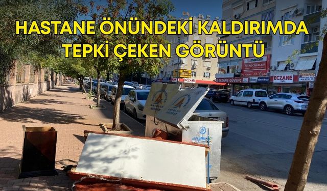 Antalya’da hastane önündeki kaldırımda tepki çeken görüntü!