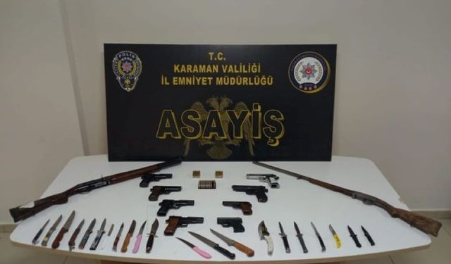 Karaman'da asayiş uygulamalarında 11 kişi tutuklandı