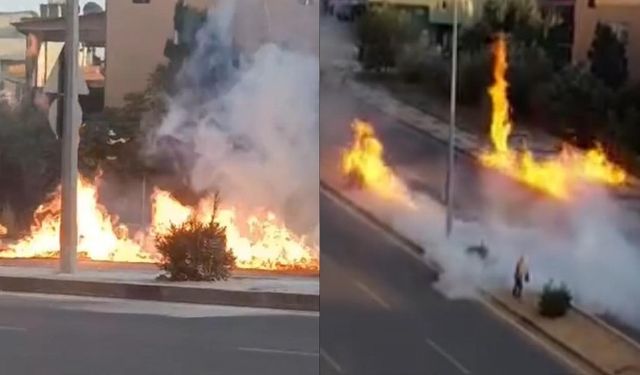 Mersin sokaklarında korku dolu anlar: Doğalgaz borusu hasar aldı, sigara yüzünden 2 kişi yaralandı!