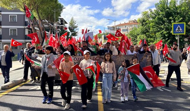 Muğla’da 'Özgürlüğe Yürüyoruz' yürüyüşü: Filistin'e destek için sloganlar atıldı