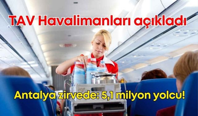 Antalya 5,1 milyon yolcuyla zirvede: İç hatlarda yüzde 22 artış!