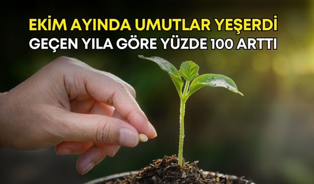 Ekim ayında umutlar yeşerdi! Geçen yıla göre yüzde 100 arttı