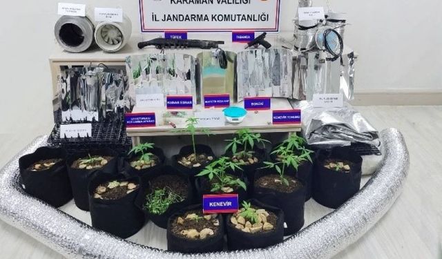 Karaman'da 148 tarihi sikke ve uyuşturucu ele geçirildi