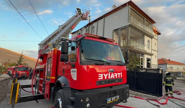 Konya Kulu'da müstakil evde korkutan yangın!