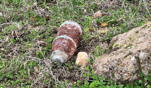 Köylüler mantar ararken top mermisi buldu