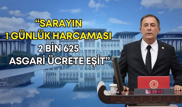 Mustafa Erdem: "Sarayın 1 günlük harcaması, 2 bin 625 asgari ücrete eşit"