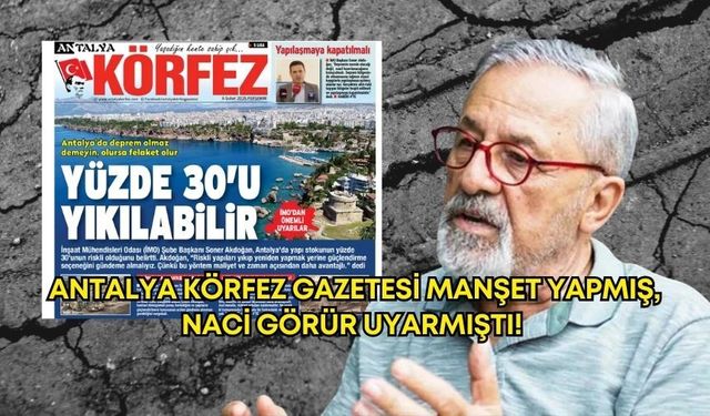 Naci Görür söyledi, gerçek oldu! Aylar önce Körfez Gazetesi uyarmıştı..