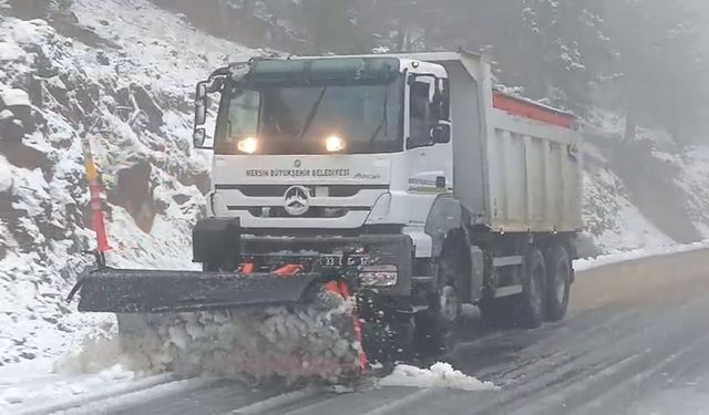 Mersin'in yüksek kesimleri beyaza büründü