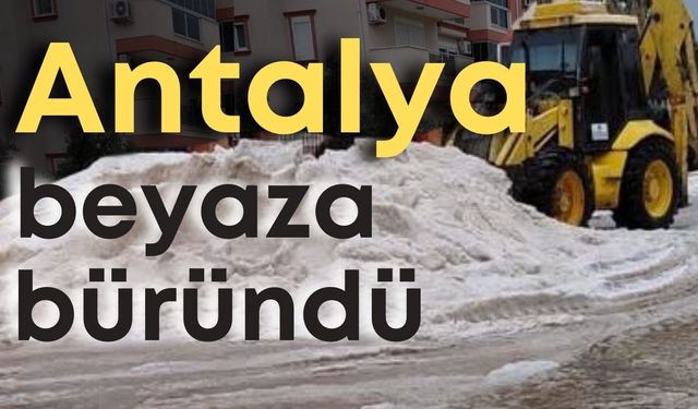 Antalya’da şaşkına çeviren manzara! Belediye kar kürer gibi küredi!