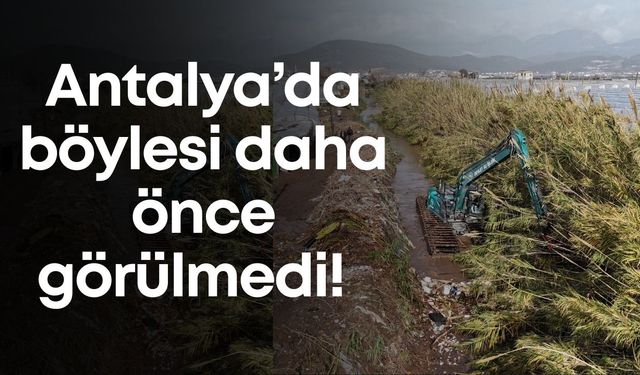 Antalya’da bir ilk yaşandı! Amfibik ekskavatör sahaya indi