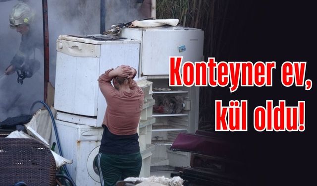 Muratpaşa’da konteyner ev yangını: Kadın kurtuldu, köpek tedaviye alındı