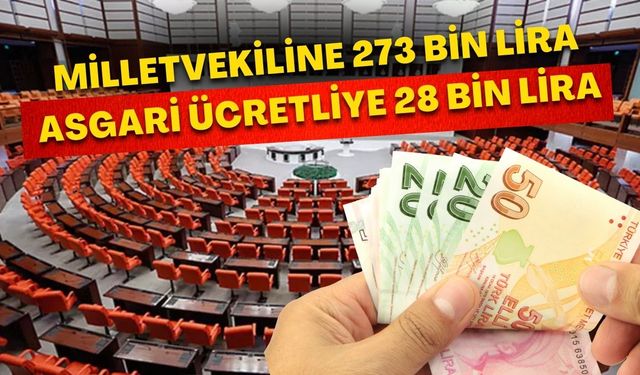 Milletvekiline 273 bin lira asgari ücretliye 28 bin lira!