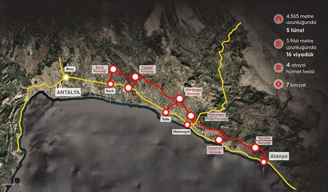 Antalya–Alanya arasını yarım saate düşürecek otoyolla ilgili önemli iddia! Bir tünel iptal edildi