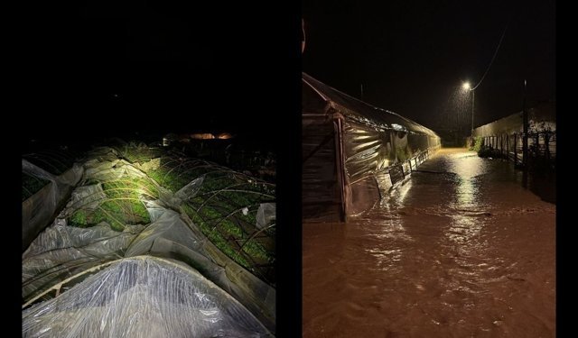 Hortum ve fırtına Kumluca'da yine seraları vurdu!