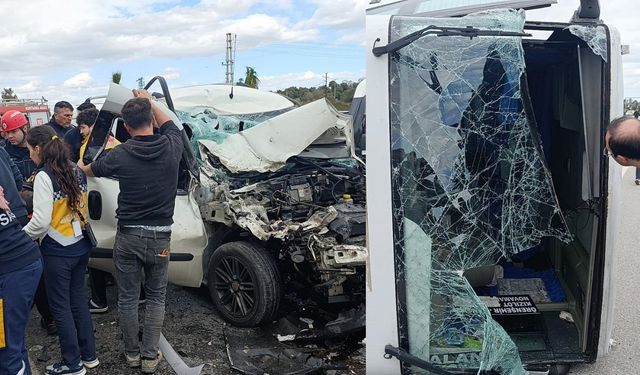 Manavgat'ta midibüs devrildi: 7 kişi yaralandı