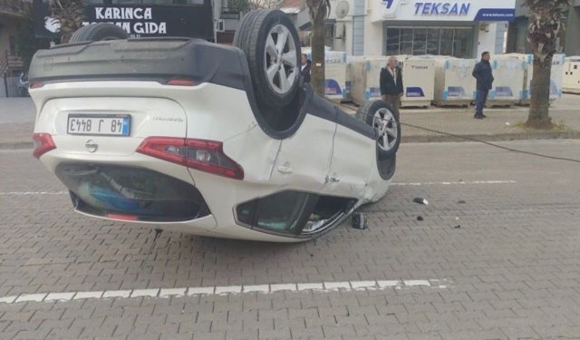 2.51 promil alkollü sürücü takla attı