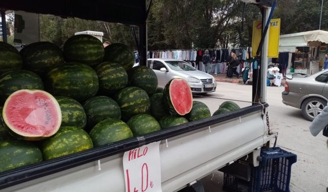 Antalya’da sezonun ilk karpuzu tezgahlarda: Fiyatı dikkat çekti