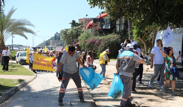 Alanya’da 1 Mayıs kutlandı, belediye işçileri mesaiye devam etti