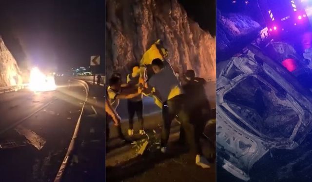 Alanya’da alev topuna dönen otomobilde 2 genç yaşamını yitirdi