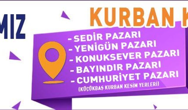 MURATPAŞA KURBAN KESİM NOKTALARI DUYURUSU