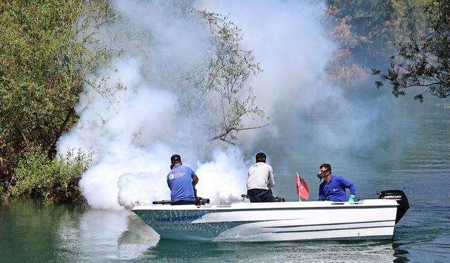 Antalya'da yaz aylarının kabusu için denizden karaya ilaçlama