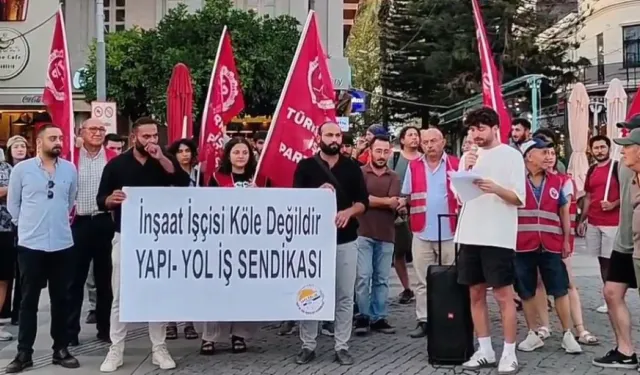 Antalya'da inşaat işçilerinden basın açıklaması: "Sendikal mücadele engellenemez"