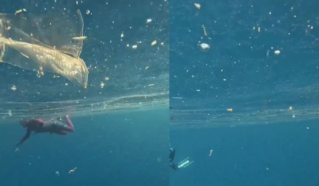 Kaş Halk Plajı’nda plastik alarmı!