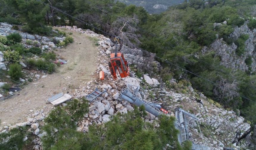Antalya'daki teleferik kazasının boyutları böyle görüntülendi