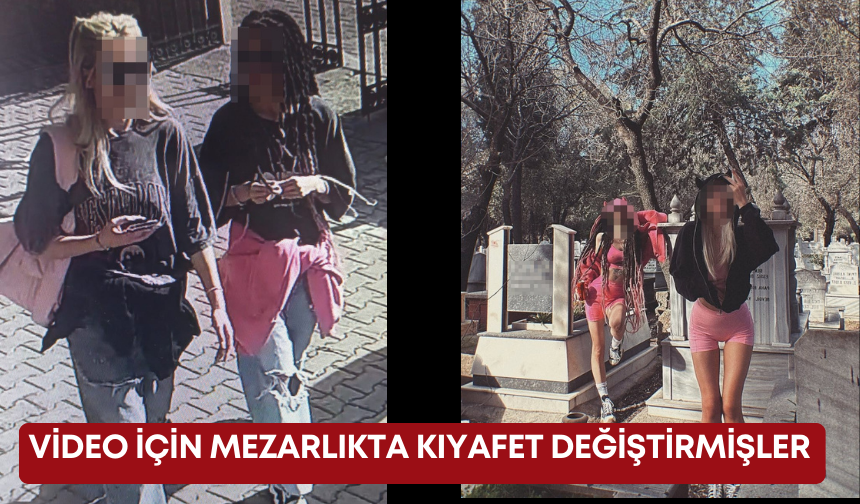 Video için mezarlıkta kıyafet değiştirmişler