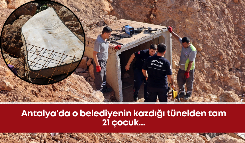 Antalya'da drenaj tünelinden 21 çocuk çıktı: İçeride tek kişilik yatak bulundu!