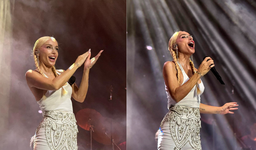 Antalya'da konser veren Gülşen, sıcaktan şikayet etti