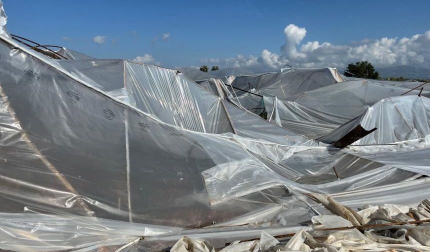 Serik ve Aksu'da şiddetli yağış seraları yıktı, hasar büyük