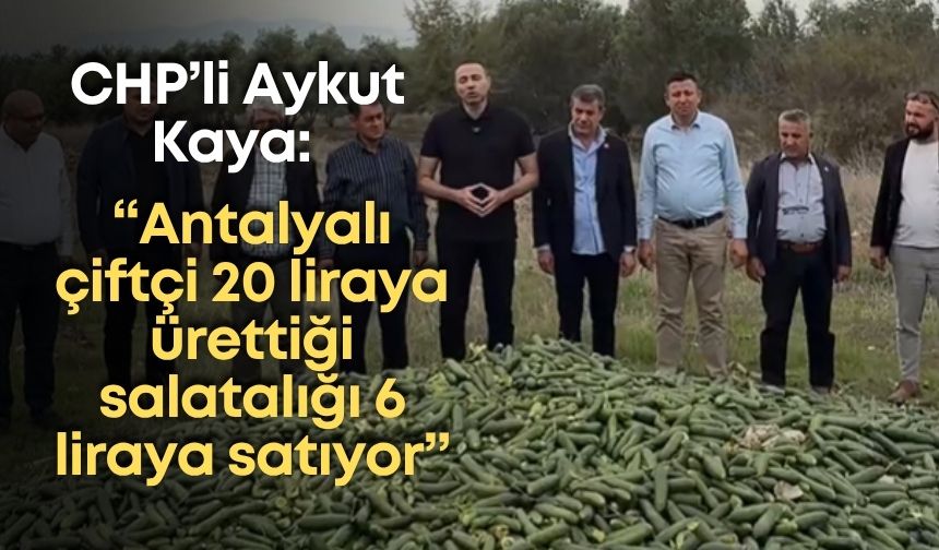 CHP’li Aykut Kaya: “Antalyalı çiftçi 20 liraya ürettiği salatalığı 6 liraya satıyor”