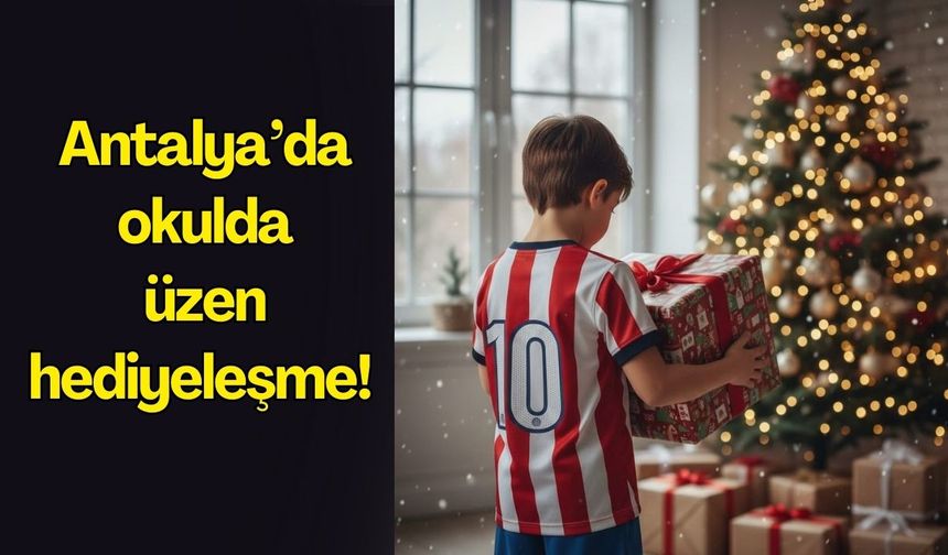 Antalya’da okulda üzen hediyeleşme! Hediye paketinden bakın ne çıktı?