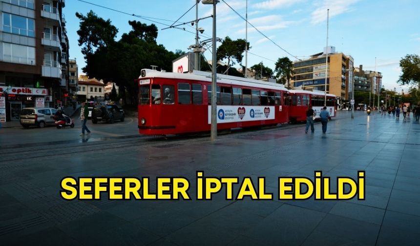 Antalya’daki fırtına nedeniyle Nostalji Tramvayı’nın seferleri iptal edildi