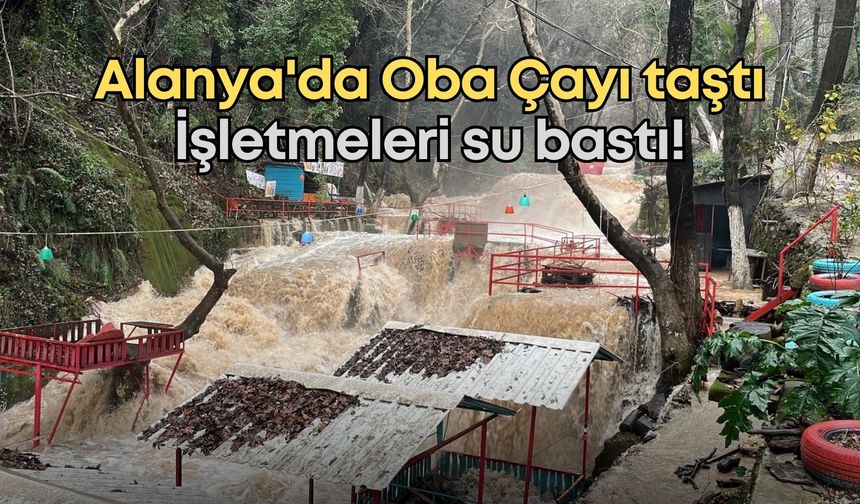 Alanya'da Oba Çayı taştı: İşletmeleri su bastı!