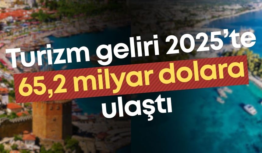 Turizm geliri 2025’te 65,2 milyar dolara ulaştı