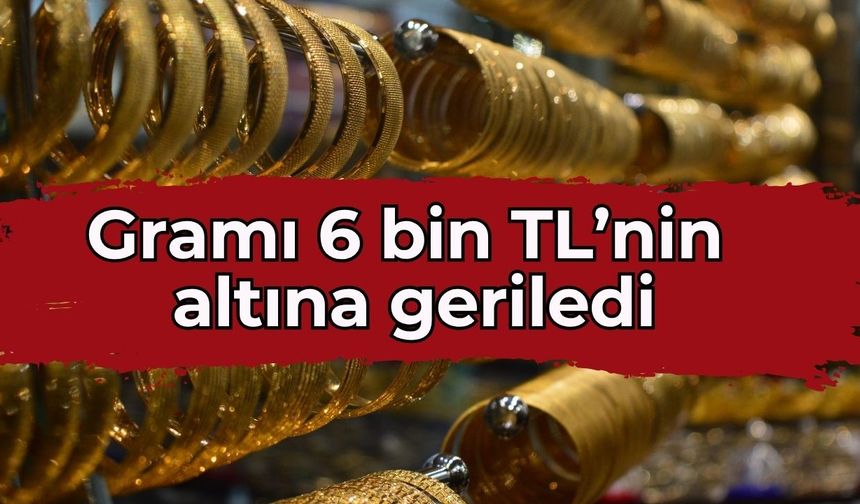 Altın fiyatlarında sert düşüş: Gramı 6 bin TL’nin altına geriledi