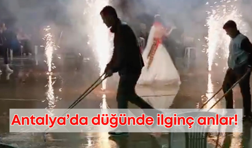 Antalya’da gelin ve damada beklenmedik sürpriz: Çek pası alan sahneye koştu!