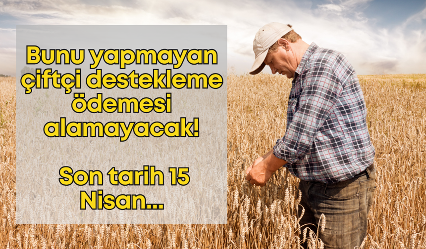 Bunu yapmayan çiftçi destekleme ödemesi alamayacak! Son tarih 15 Nisan...
