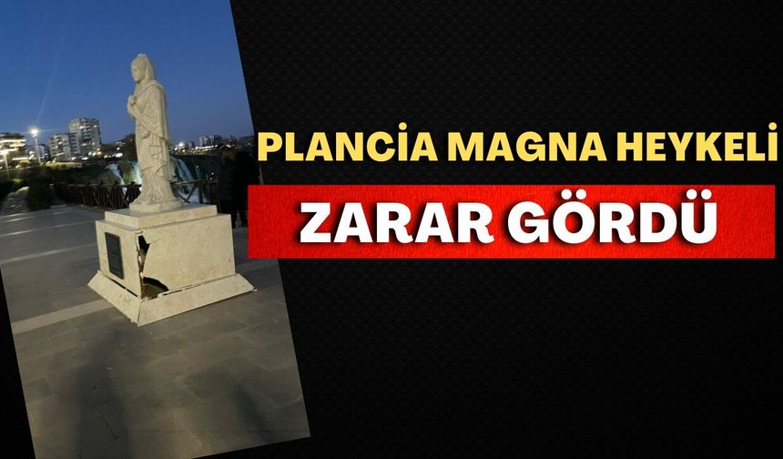Antalya Aşağı Düden Şelalesi’nde bulunan Plancia Magna heykeli zarar gördü