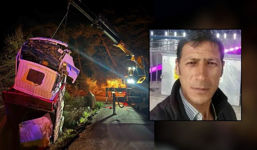 Kamyon şarampole devrildi! 1 ölü, 1 yaralı