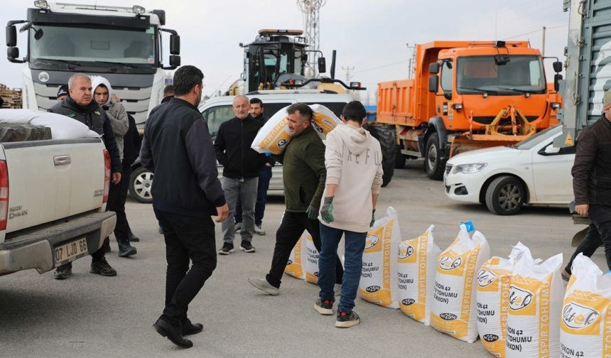Konya’da çiftçiye aspir tohumu desteği