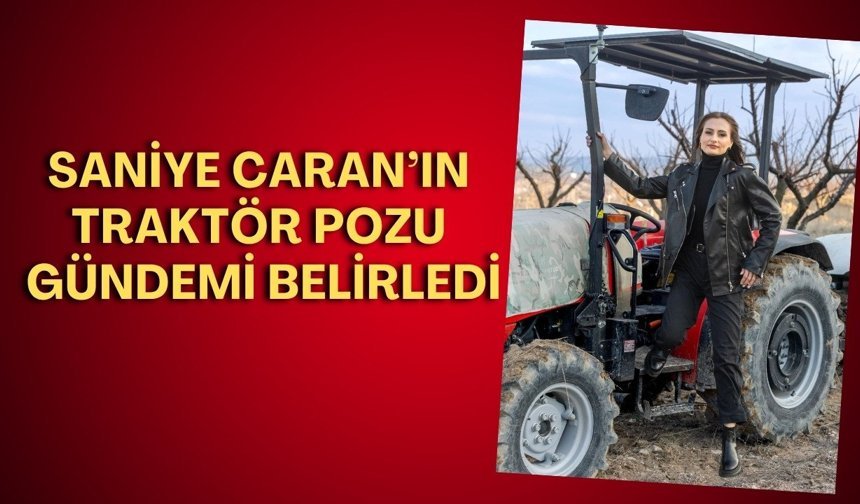 Deri ceketli traktör pozu gündem yarattı! Saniye Caran eleştirilerin hedefi oldu