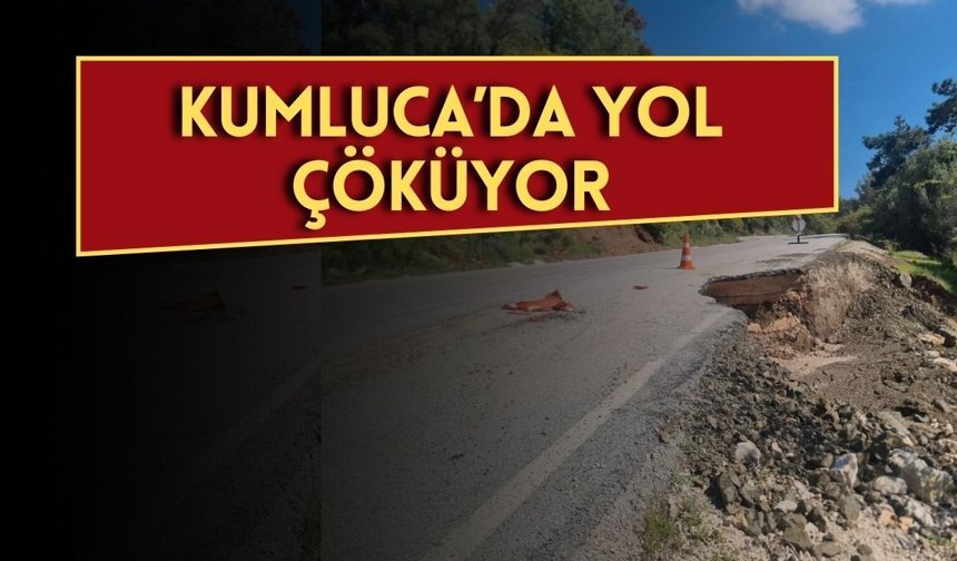 Kumluca’da yol çöküyor: Mavikent–Yeşilköy hattında kaza riski