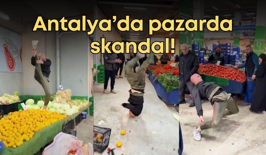 Antalya’da pazarda skandal: Yabancı yayıncının hareketleri tepki çekti