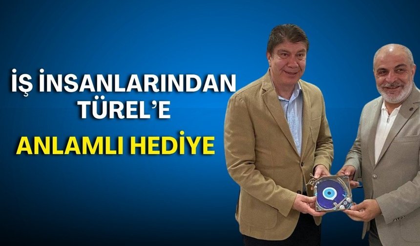 İş insanlarından Türel’e anlamlı hediye: Nazar boncuğu