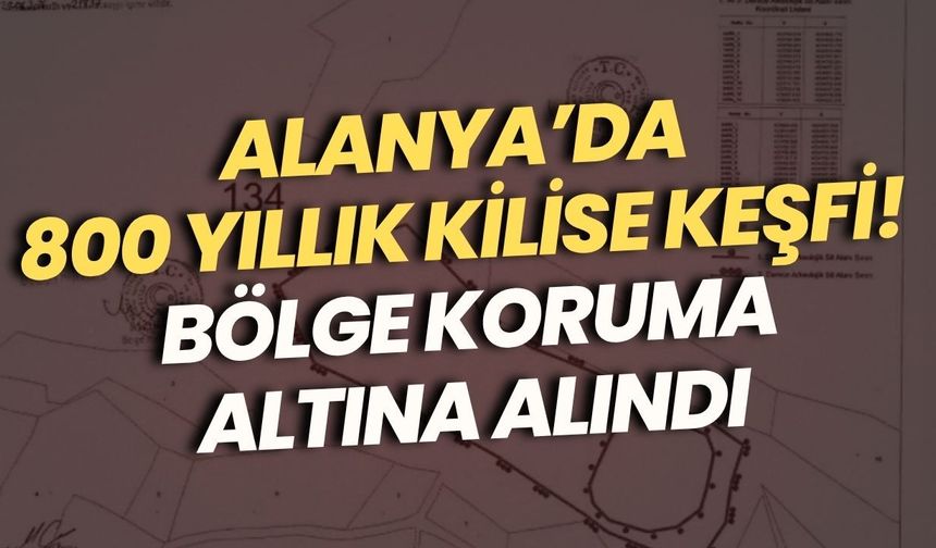 Alanya’da 800 yıllık kilise keşfi! Bölge koruma altına alındı