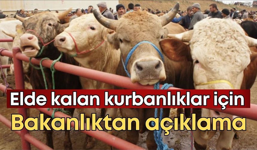 Elde kalan kurbanlıklar için bakanlıktan açıklama